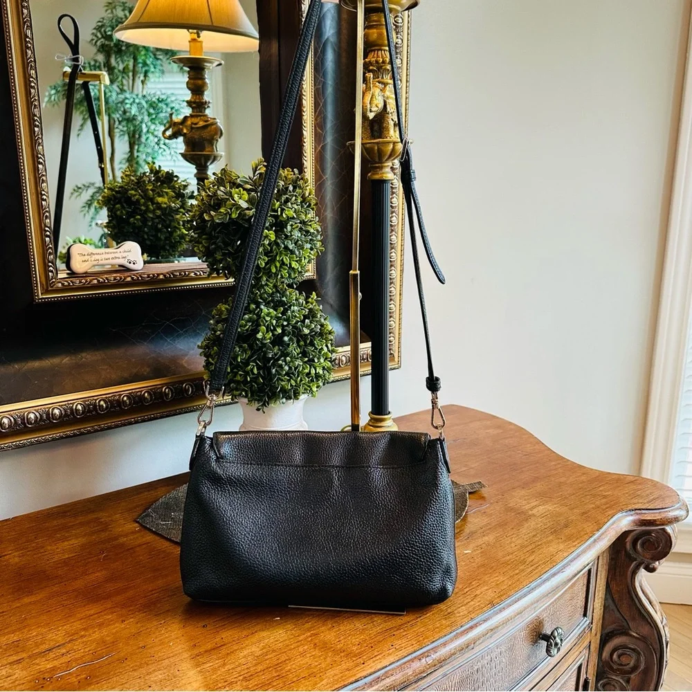 KATE SPADE BLACK LEATHER COBBLE HILL PENNY HOBO ENVELOPE ZIP CROSSBODY CHIC BAG - Picture 4 of 15